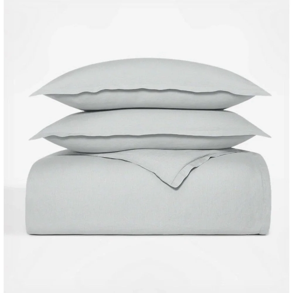 Boll & Branch Linen Duvet Set Full/Queen Blue Shore Luxury $529